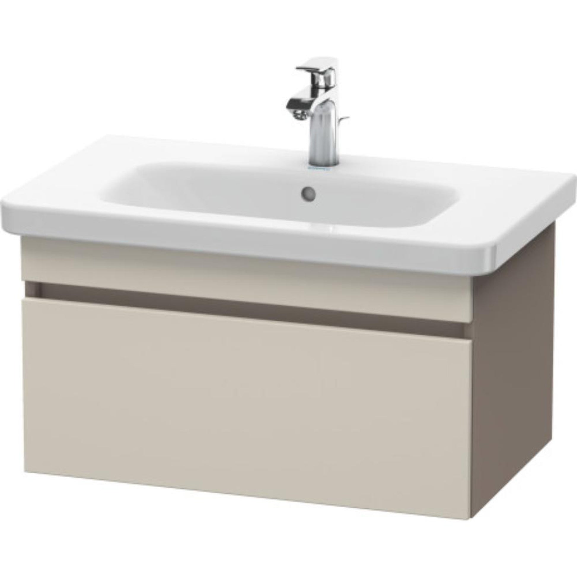 Duravit DuraStyle 29" x 16" x 18" One Drawer Wall-Mount Vanity Unit in Taupe and Basalt (DS638109143)