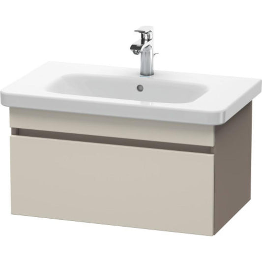 Duravit DuraStyle 29" x 16" x 18" One Drawer Wall-Mount Vanity Unit in Taupe and Basalt (DS638109143)
