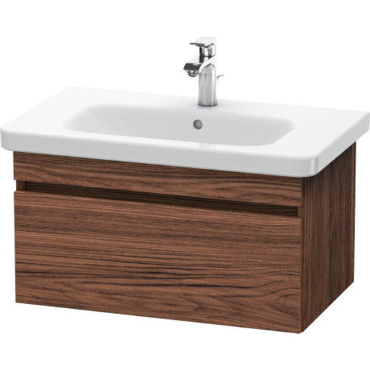 Duravit DuraStyle 29" x 16" x 18" One Drawer Wall-Mount Vanity Unit in Walnut Dark (DS638102121)