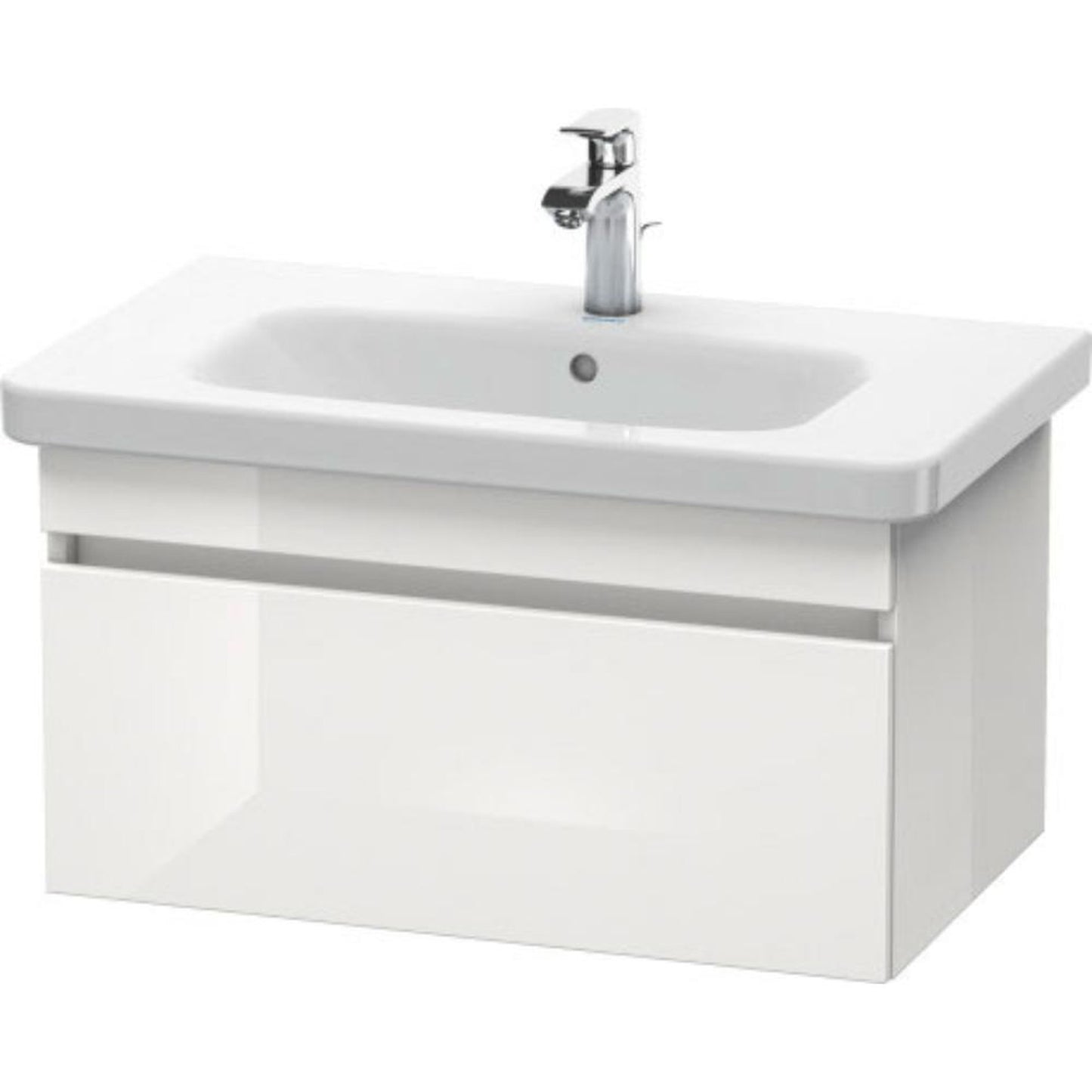 Duravit DuraStyle 29" x 16" x 18" One Drawer Wall-Mount Vanity Unit in White High Gloss (DS638102222)