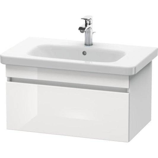 Duravit DuraStyle 29" x 16" x 18" One Drawer Wall-Mount Vanity Unit in White High Gloss and White Matt (DS638102218)