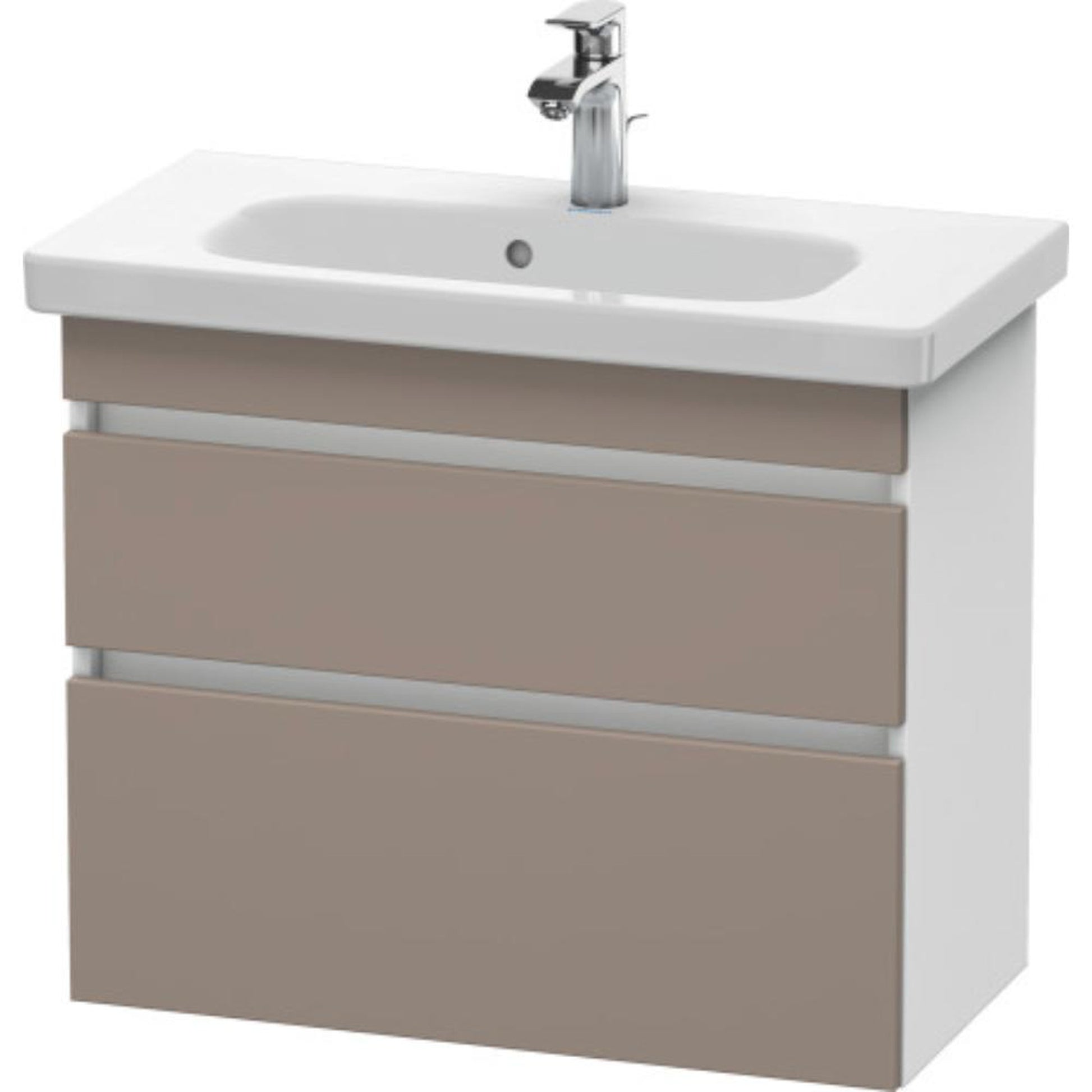 Duravit DuraStyle 29" x 24" x 14" Two Drawer Wall-Mount Vanity Unit in Basalt and White (DS649904318)