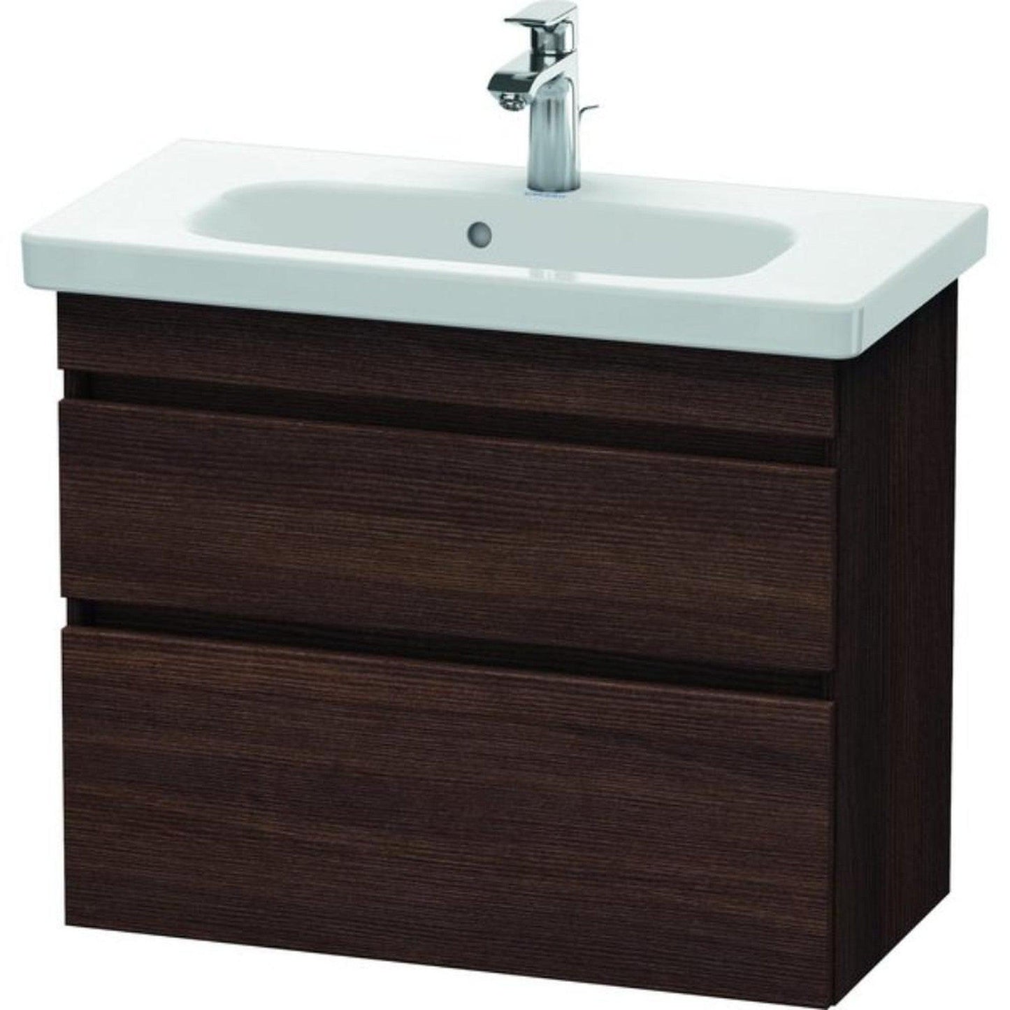 Duravit DuraStyle 29" x 24" x 14" Two Drawer Wall-Mount Vanity Unit in Chestnut Dark (DS649905353)