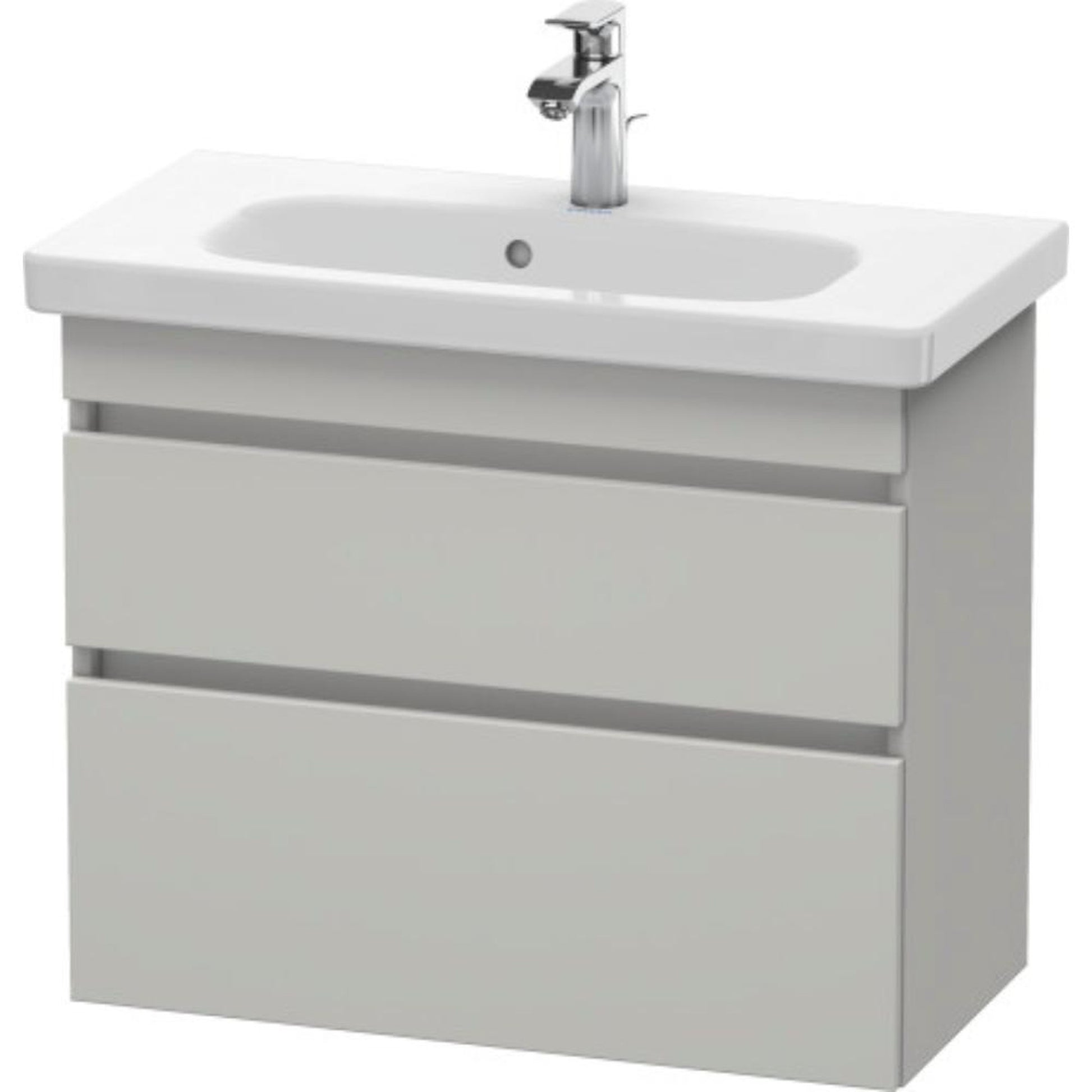 Duravit DuraStyle 29" x 24" x 14" Two Drawer Wall-Mount Vanity Unit in Concrete Grey Matt (DS649900707)