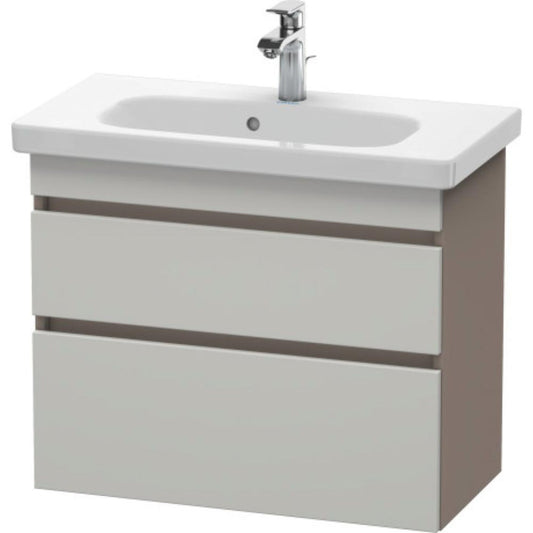 Duravit DuraStyle 29" x 24" x 14" Two Drawer Wall-Mount Vanity Unit in Concrete Grey Matt and Basalt (DS649900743)