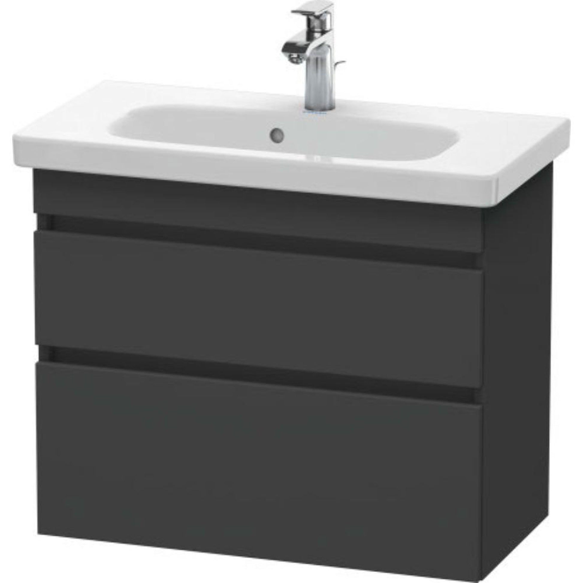 Duravit DuraStyle 29" x 24" x 14" Two Drawer Wall-Mount Vanity Unit in Graphite (DS649904949)