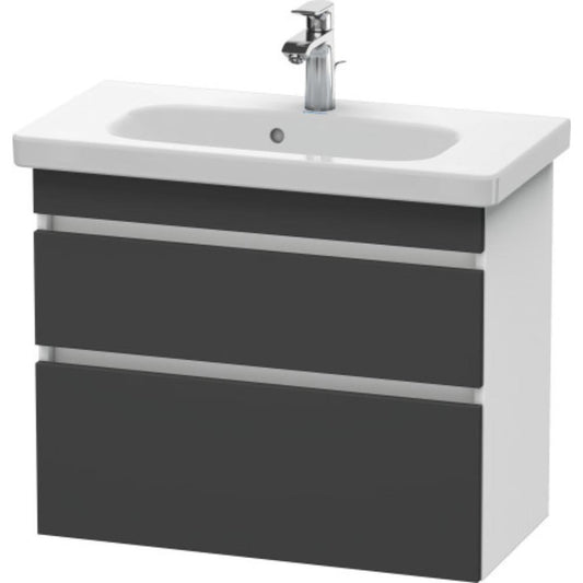 Duravit DuraStyle 29" x 24" x 14" Two Drawer Wall-Mount Vanity Unit in Graphite and White (DS649904918)