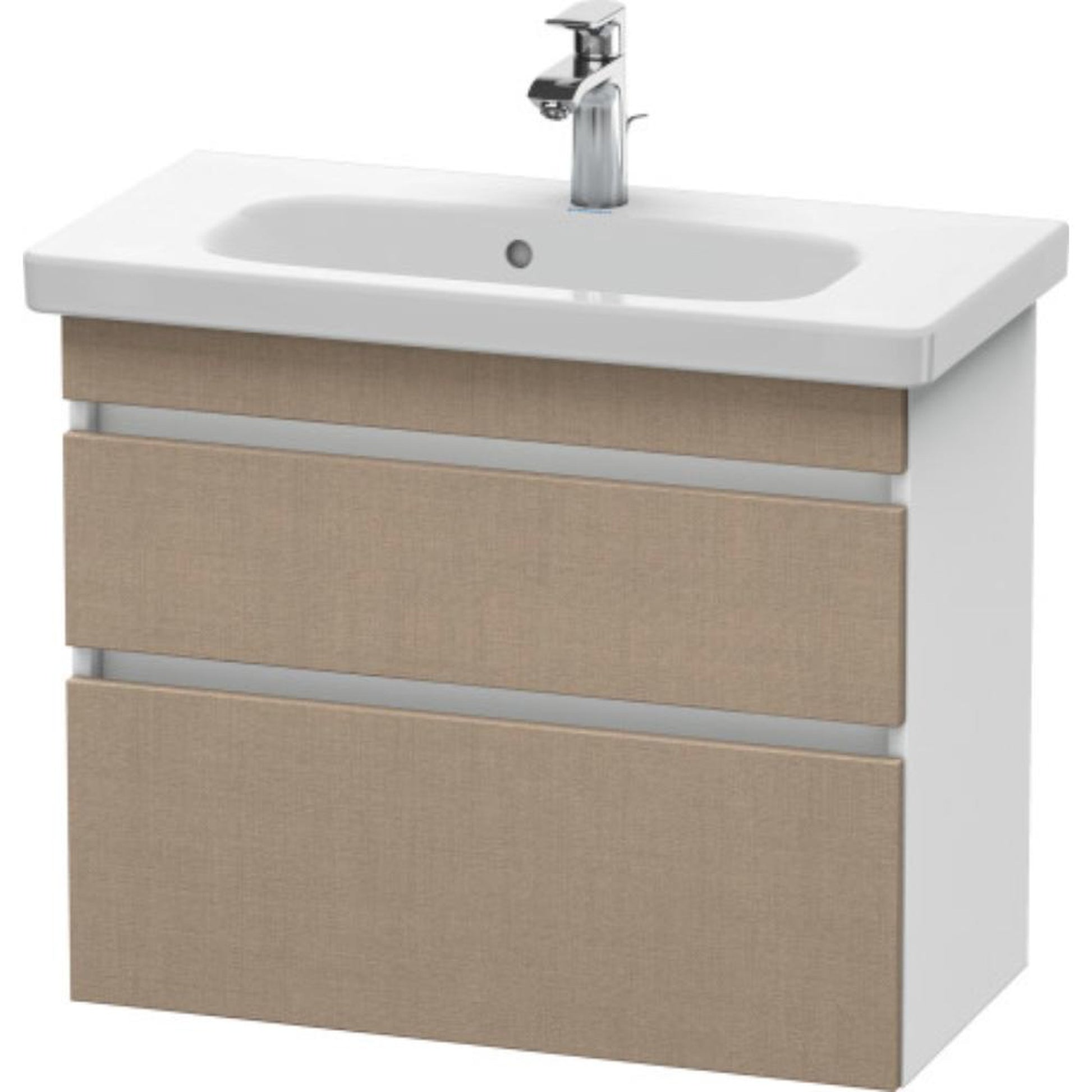 Duravit DuraStyle 29" x 24" x 14" Two Drawer Wall-Mount Vanity Unit in Linen and White (DS649907518)