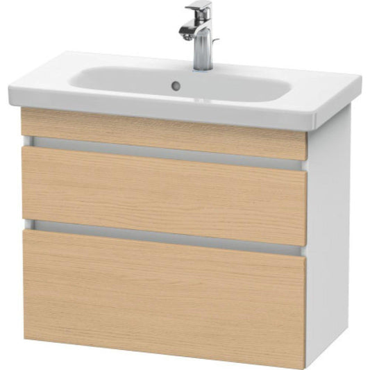 Duravit DuraStyle 29" x 24" x 14" Two Drawer Wall-Mount Vanity Unit in Natural Oak and White (DS649903018)