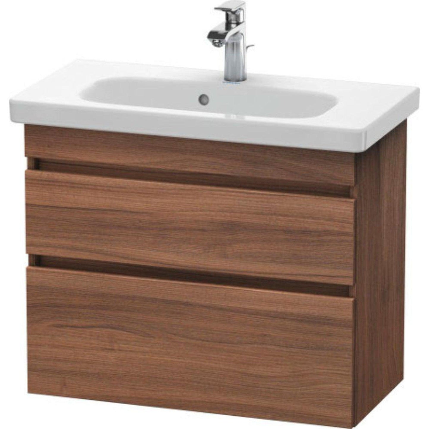 Duravit DuraStyle 29" x 24" x 14" Two Drawer Wall-Mount Vanity Unit in Natural Walnut (DS649907979)