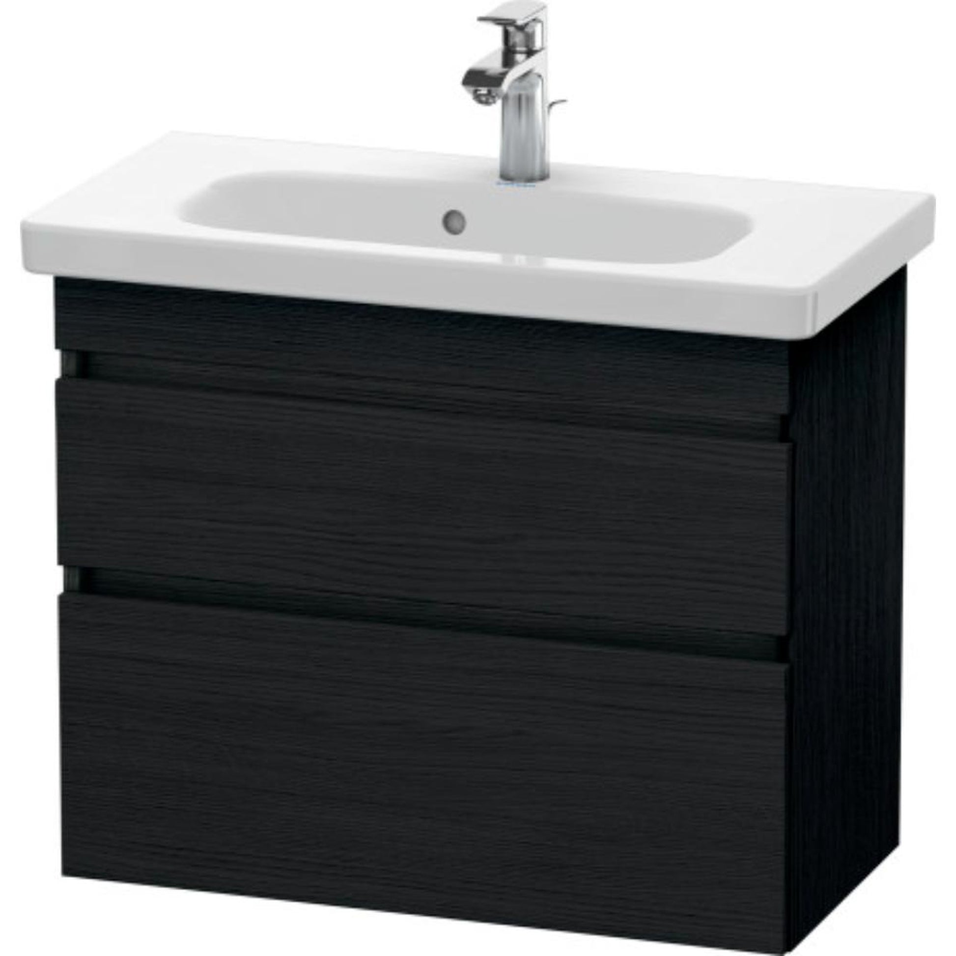 Duravit DuraStyle 29" x 24" x 14" Two Drawer Wall-Mount Vanity Unit in Oak Black (DS649901616)