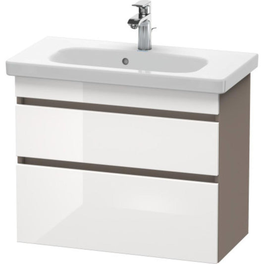 Duravit DuraStyle 29" x 24" x 14" Two Drawer Wall-Mount Vanity Unit in White High Gloss and Basalt (DS649902243)