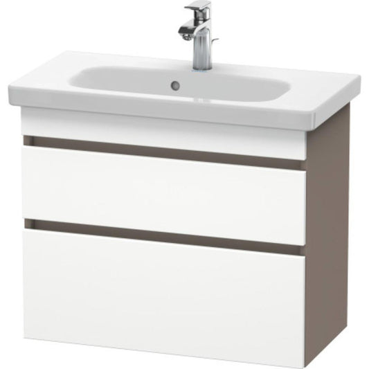 Duravit DuraStyle 29" x 24" x 14" Two Drawer Wall-Mount Vanity Unit in White Matt and Basalt (DS649901843)