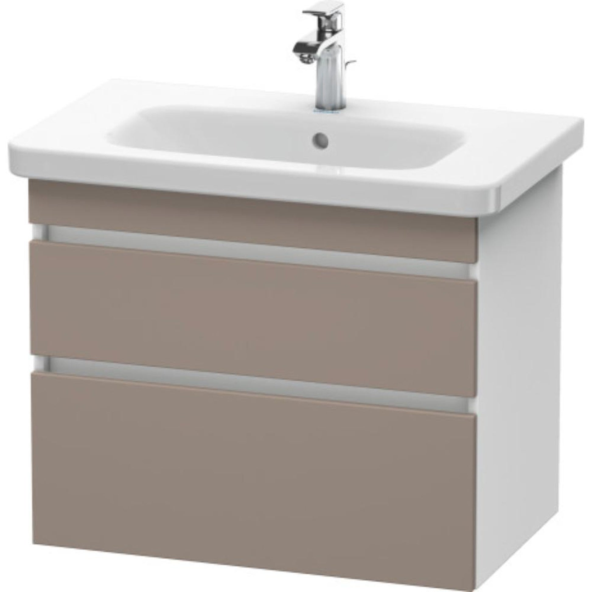Duravit DuraStyle 29" x 24" x 18" Two Drawer Wall-Mount Vanity Unit in Basalt and White (DS648104318)