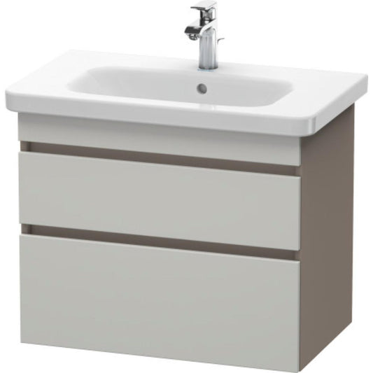 Duravit DuraStyle 29" x 24" x 18" Two Drawer Wall-Mount Vanity Unit in Concrete Grey Matt and Basalt (DS648100743)