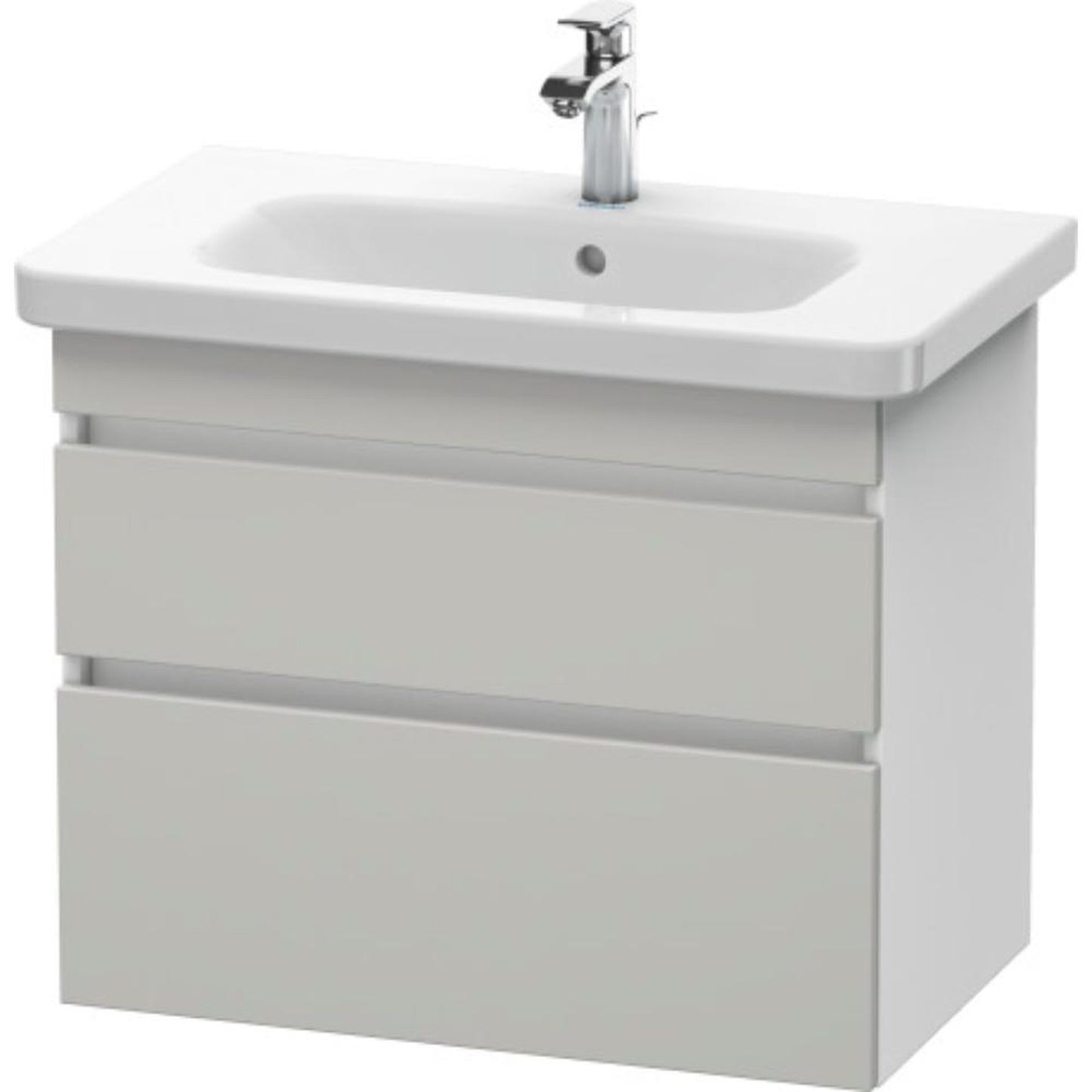 Duravit DuraStyle 29" x 24" x 18" Two Drawer Wall-Mount Vanity Unit in Concrete Grey Matt and White (DS648100718)