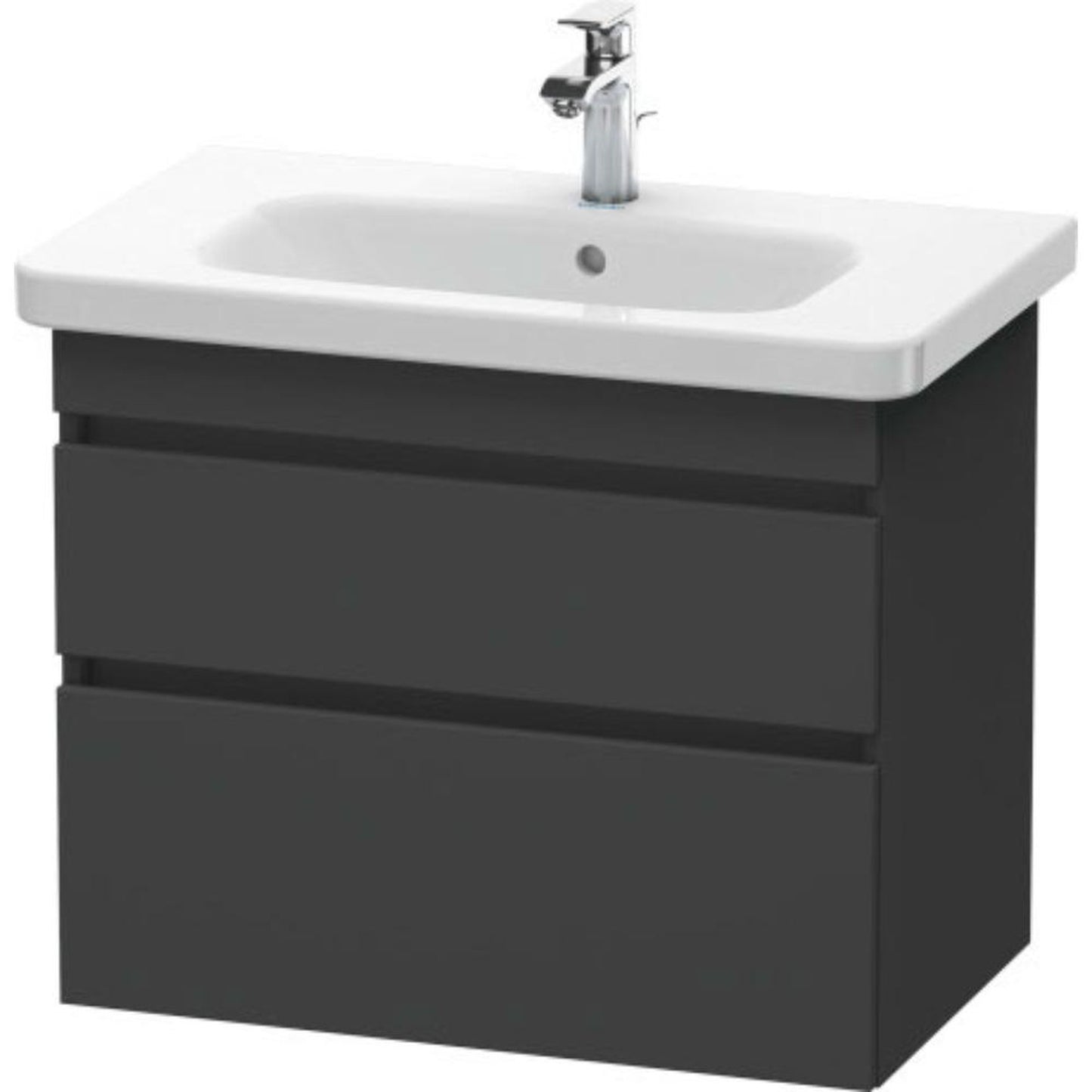 Duravit DuraStyle 29" x 24" x 18" Two Drawer Wall-Mount Vanity Unit in Graphite (DS648104949)