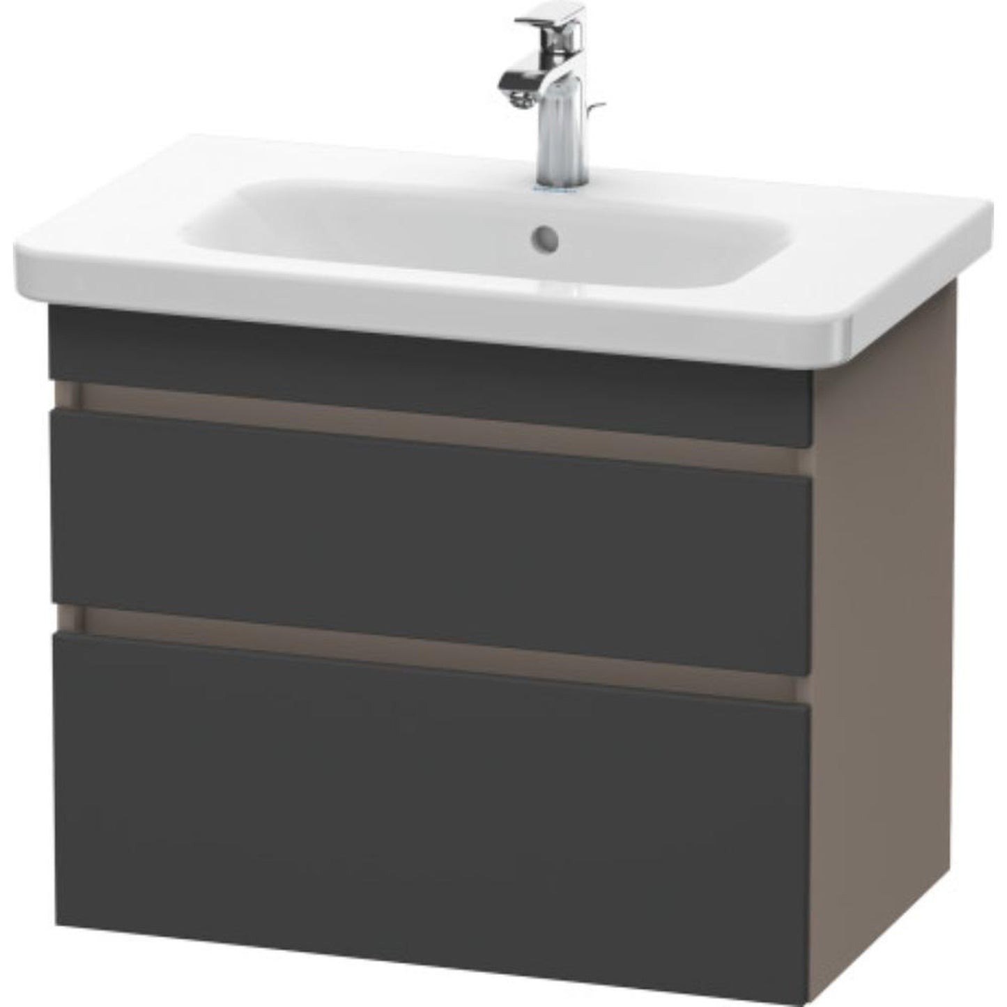 Duravit DuraStyle 29" x 24" x 18" Two Drawer Wall-Mount Vanity Unit in Graphite and Basalt (DS648104943)