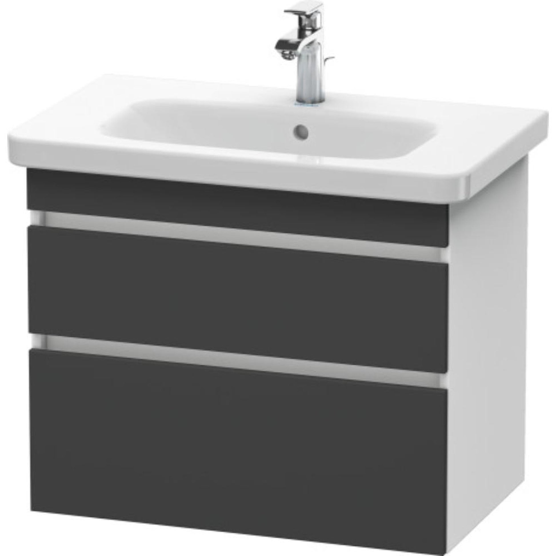 Duravit DuraStyle 29" x 24" x 18" Two Drawer Wall-Mount Vanity Unit in Graphite and White (DS648104918)