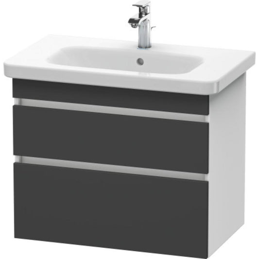 Duravit DuraStyle 29" x 24" x 18" Two Drawer Wall-Mount Vanity Unit in Graphite and White (DS648104918)