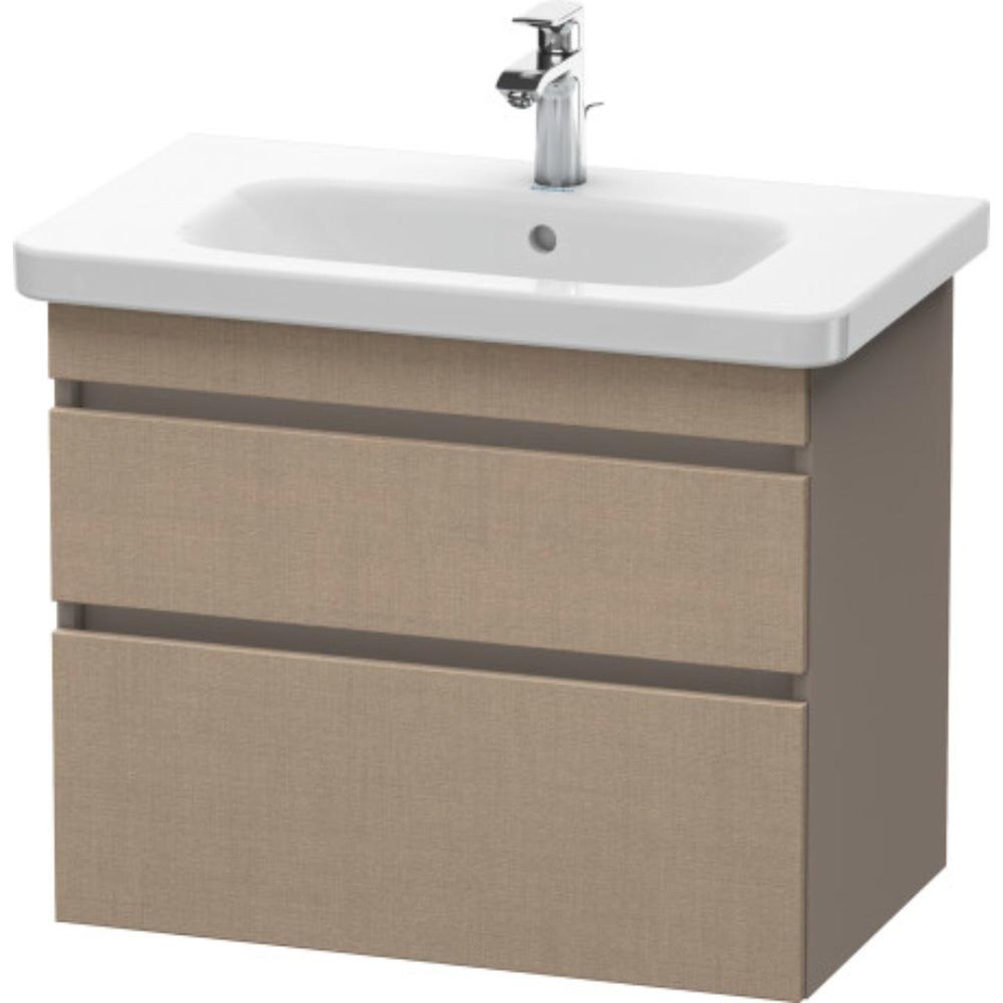 Duravit DuraStyle 29" x 24" x 18" Two Drawer Wall-Mount Vanity Unit in Linen and Basalt (DS648107543)