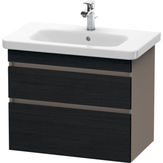 Duravit DuraStyle 29" x 24" x 18" Two Drawer Wall-Mount Vanity Unit in Oak Black and Basalt (DS648101643)