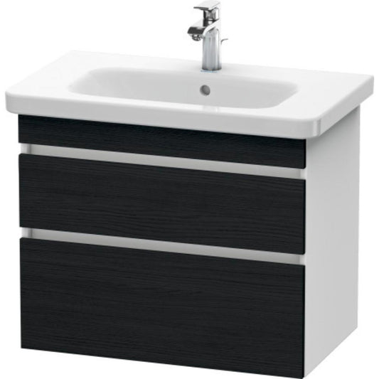 Duravit DuraStyle 29" x 24" x 18" Two Drawer Wall-Mount Vanity Unit in Oak Black and White (DS648101618)