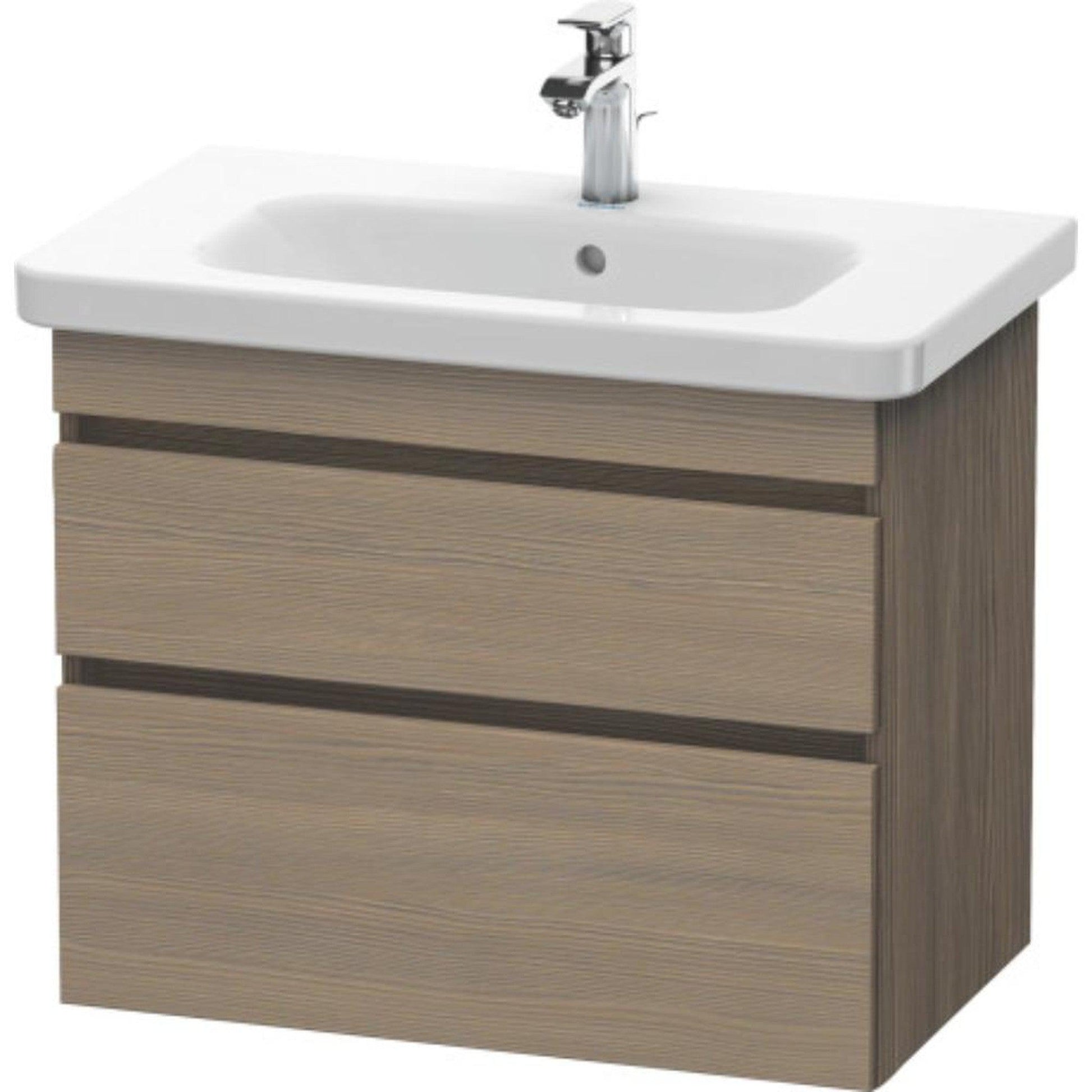 Duravit DuraStyle 29" x 24" x 18" Two Drawer Wall-Mount Vanity Unit in Oak Terra (DS648103535)