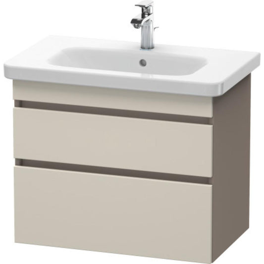 Duravit DuraStyle 29" x 24" x 18" Two Drawer Wall-Mount Vanity Unit in Taupe and Basalt (DS648109143)