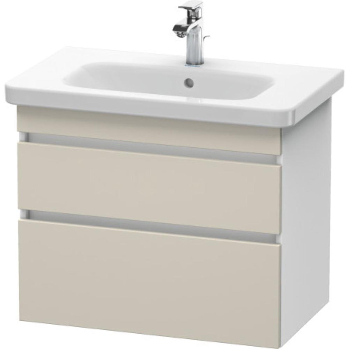 Duravit DuraStyle 29" x 24" x 18" Two Drawer Wall-Mount Vanity Unit in Taupe and White (DS648109118)
