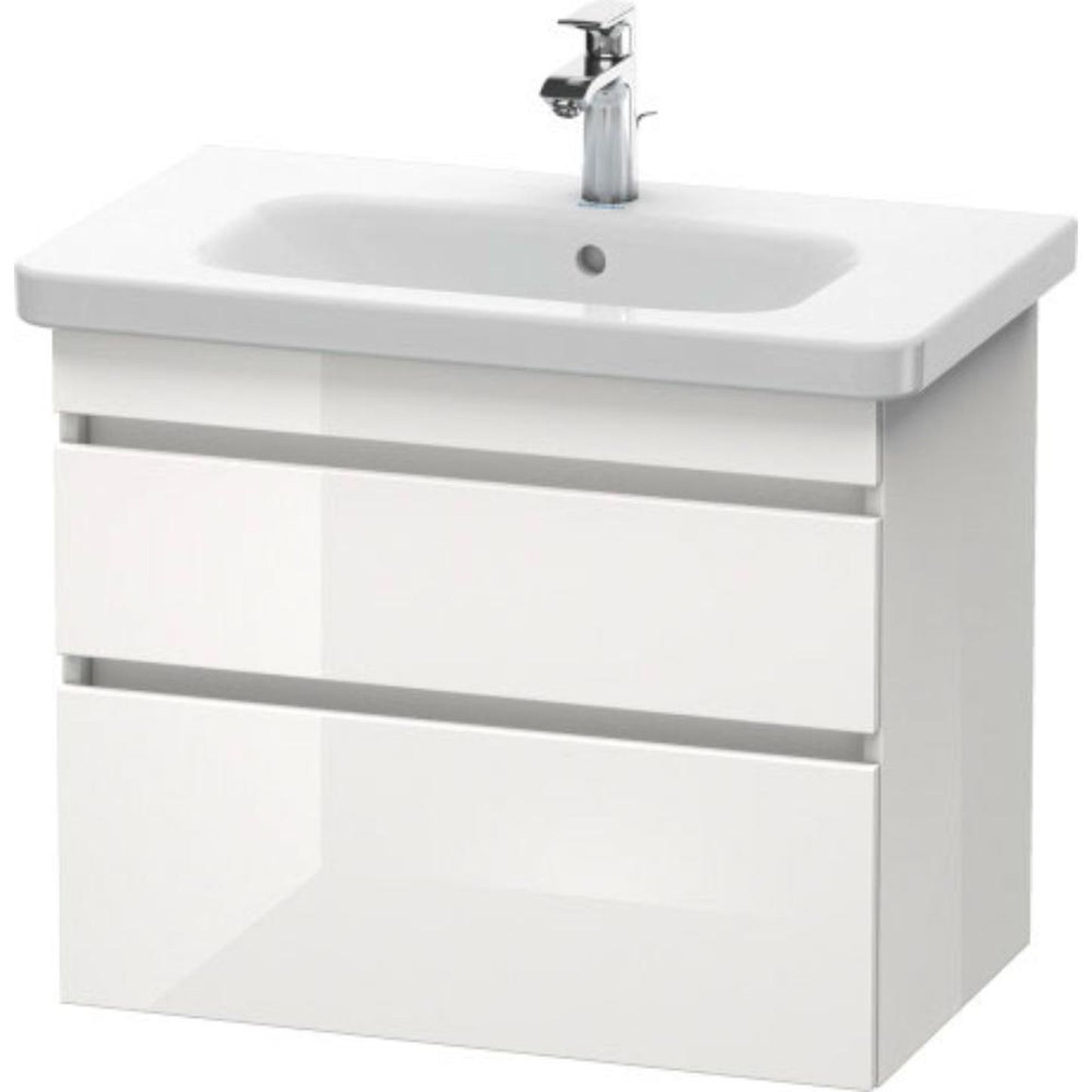 Duravit DuraStyle 29" x 24" x 18" Two Drawer Wall-Mount Vanity Unit in White High Gloss (DS648102222)