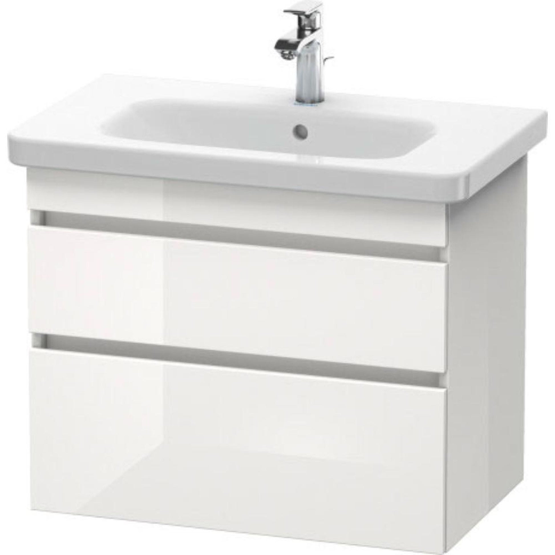 Duravit DuraStyle 29" x 24" x 18" Two Drawer Wall-Mount Vanity Unit in White High Gloss (DS648102222)
