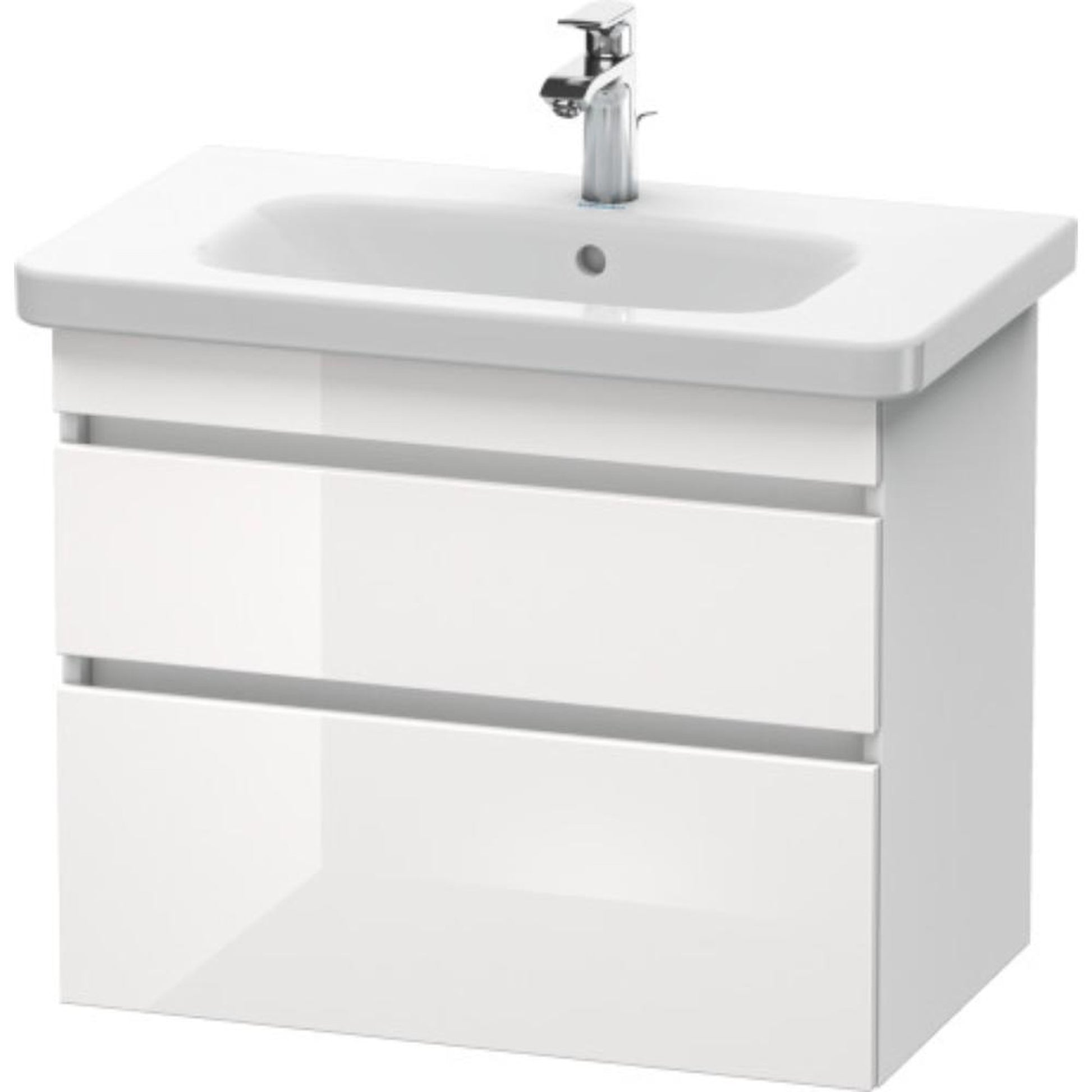 Duravit DuraStyle 29" x 24" x 18" Two Drawer Wall-Mount Vanity Unit in White High Gloss and White Matt (DS648102218)