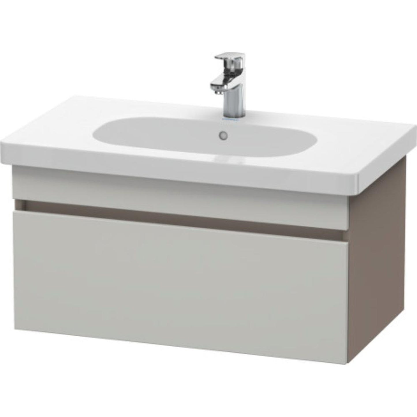 Duravit DuraStyle 31" x 16" x 18" One Drawer Wall-Mount Vanity Unit in Concrete Grey Matt and Basalt (DS638400743)