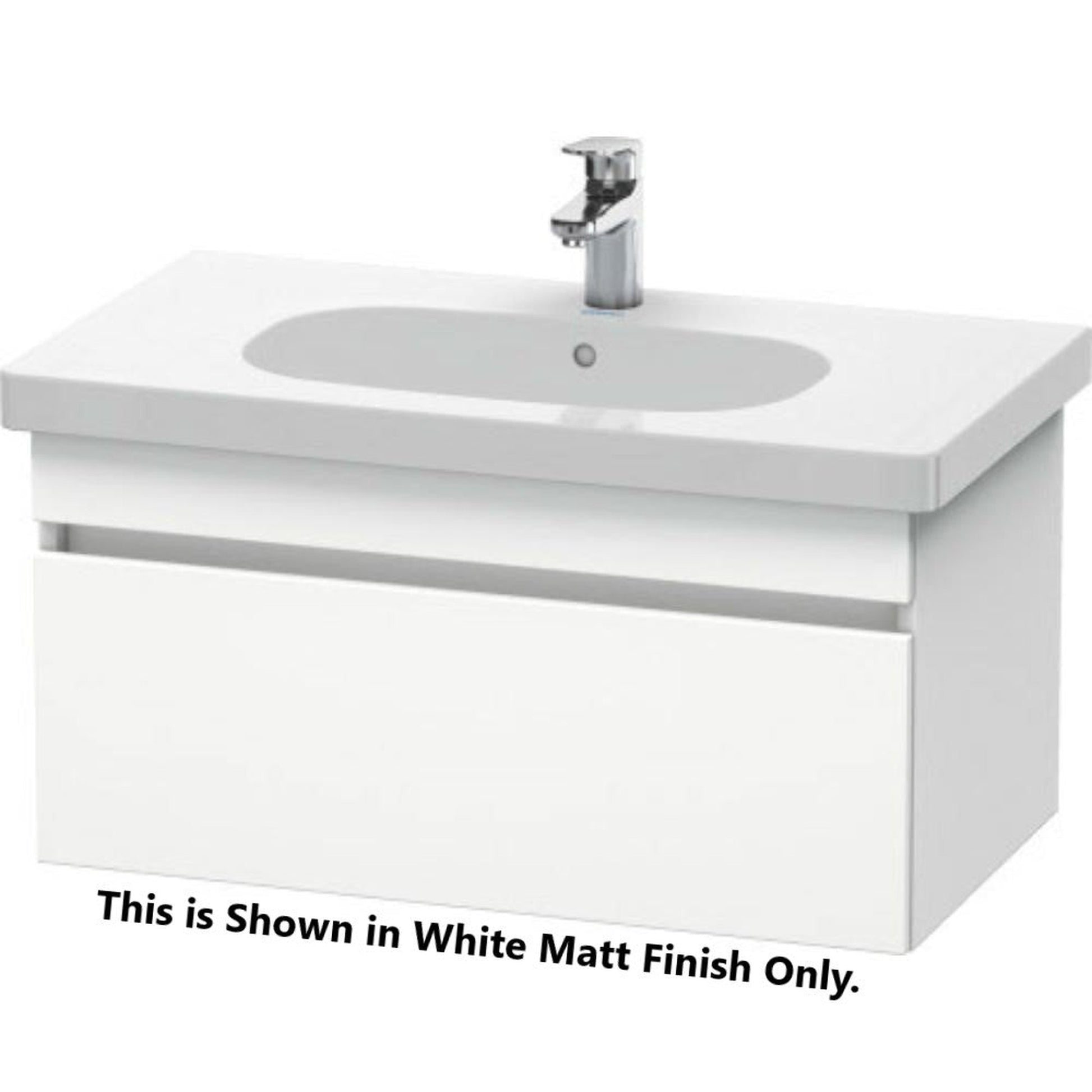 Duravit DuraStyle 31" x 16" x 18" One Drawer Wall-Mount Vanity Unit in Light Blue and Basalt (DS638400943)