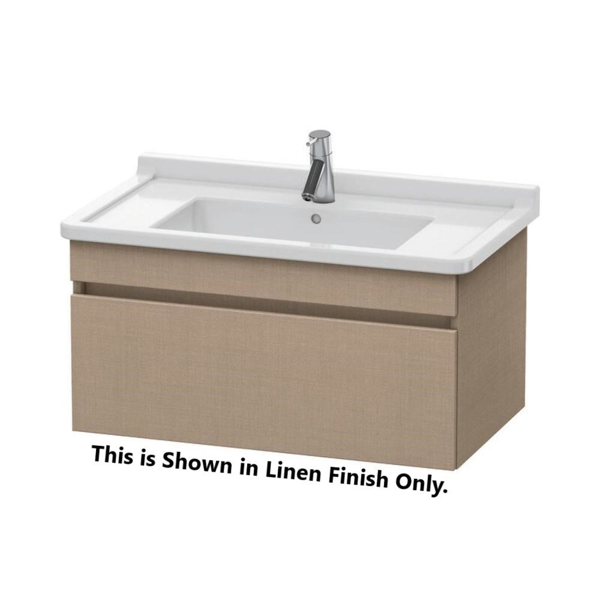 Duravit DuraStyle 31" x 16" x 18" One Drawer Wall-Mount Vanity Unit in Linen and Basalt (DS638807543)