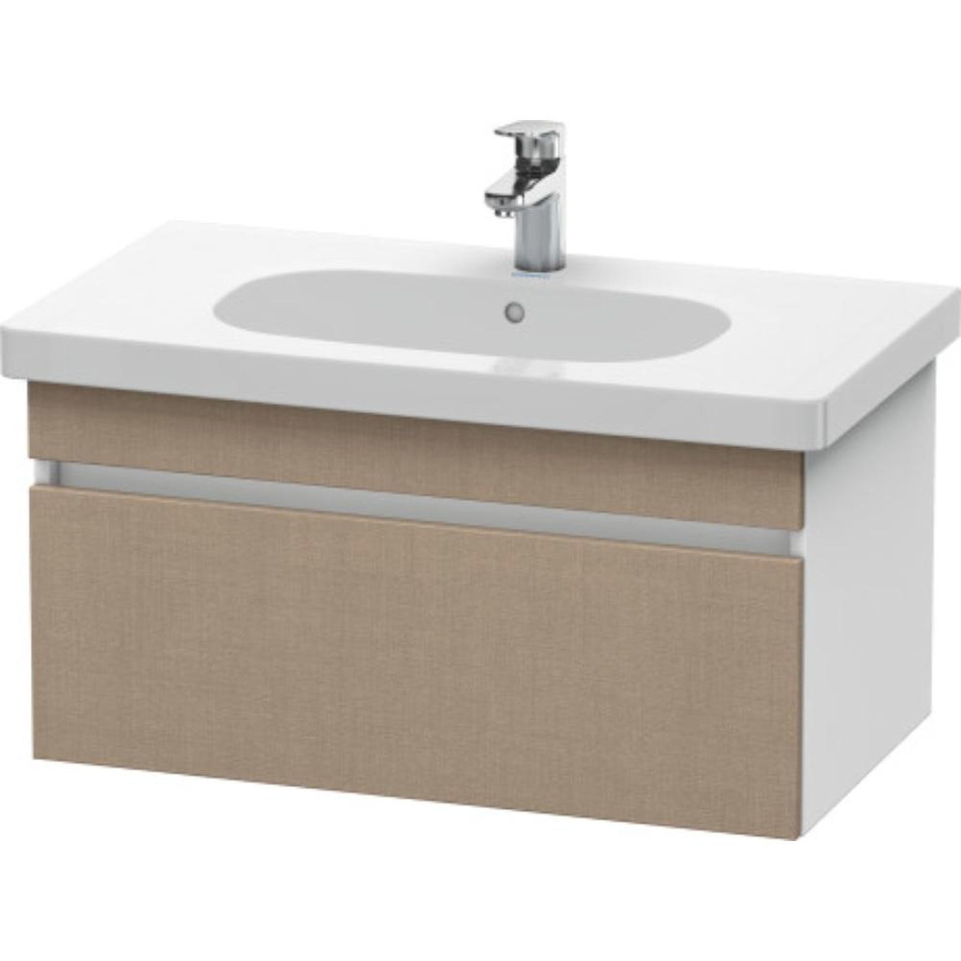 Duravit DuraStyle 31" x 16" x 18" One Drawer Wall-Mount Vanity Unit in Linen and White (DS638407518)