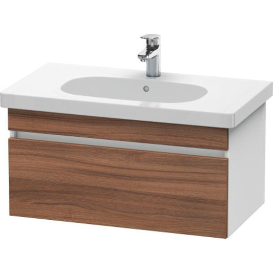 Duravit DuraStyle 31" x 16" x 18" One Drawer Wall-Mount Vanity Unit in Natural Walnut and White (DS638407918)