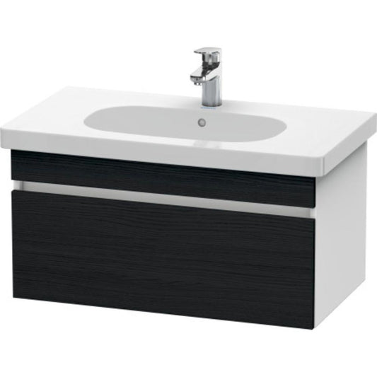 Duravit DuraStyle 31" x 16" x 18" One Drawer Wall-Mount Vanity Unit in Oak Black and White (DS638401618)