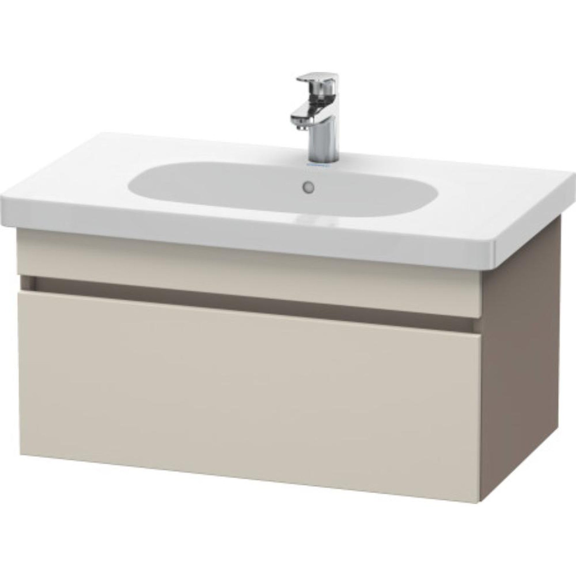 Duravit DuraStyle 31" x 16" x 18" One Drawer Wall-Mount Vanity Unit in Taupe and Basalt (DS638409143)