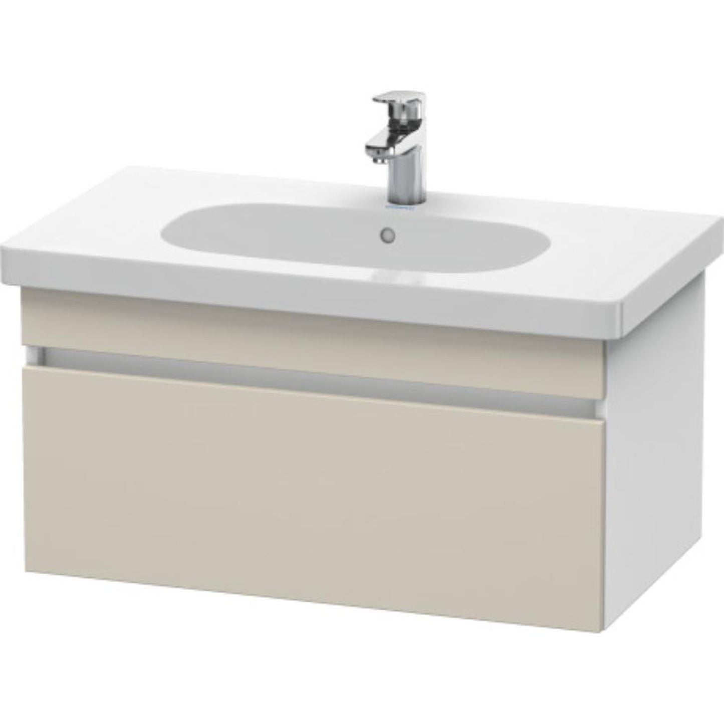 Duravit DuraStyle 31" x 16" x 18" One Drawer Wall-Mount Vanity Unit in Taupe and White (DS638409118)