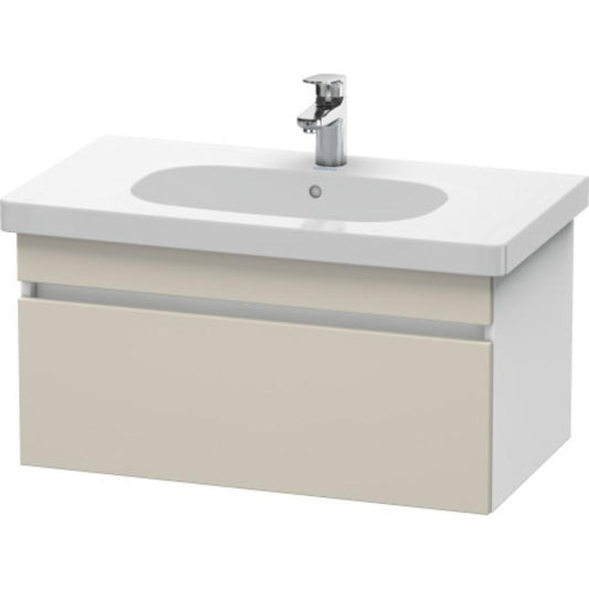 Duravit DuraStyle 31" x 16" x 18" One Drawer Wall-Mount Vanity Unit in Taupe and White (DS638409118)