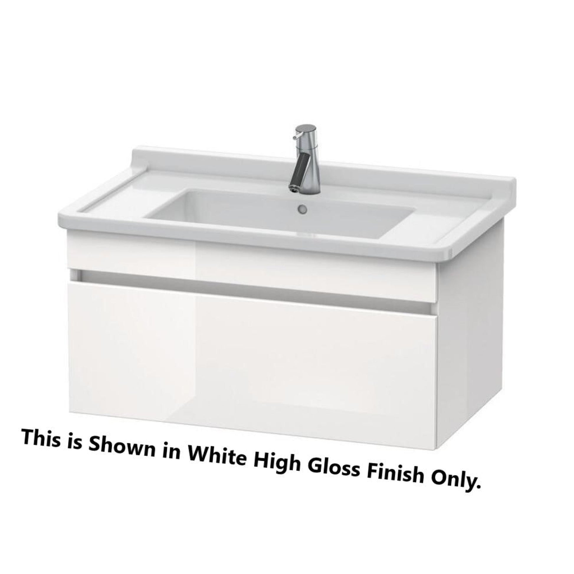 Duravit DuraStyle 31" x 16" x 18" One Drawer Wall-Mount Vanity Unit in White High Gloss and White Matt (DS638802218)
