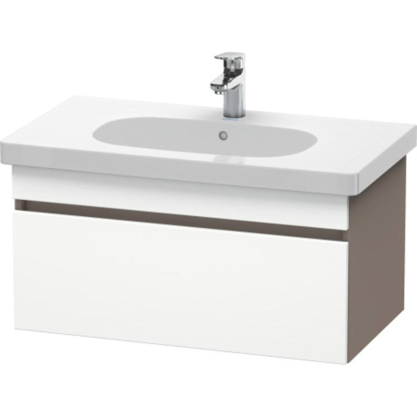 Duravit DuraStyle 31" x 16" x 18" One Drawer Wall-Mount Vanity Unit in White Matt and Basalt (DS638401843)