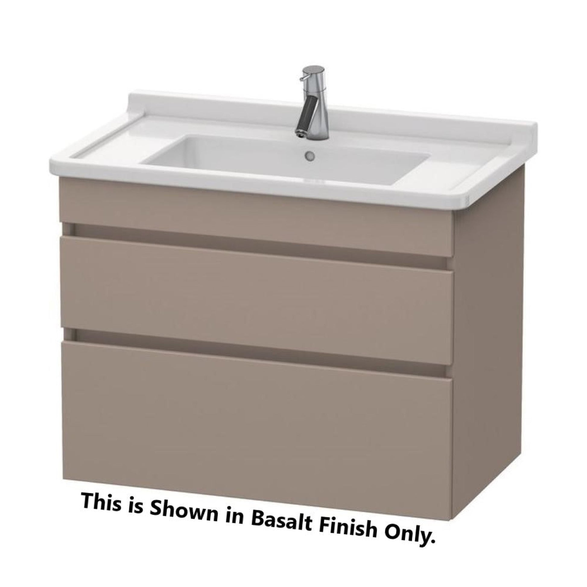 Duravit DuraStyle 31" x 24" x 18" Two Drawer Wall-Mount Vanity Unit in Basalt and White (DS648804318)