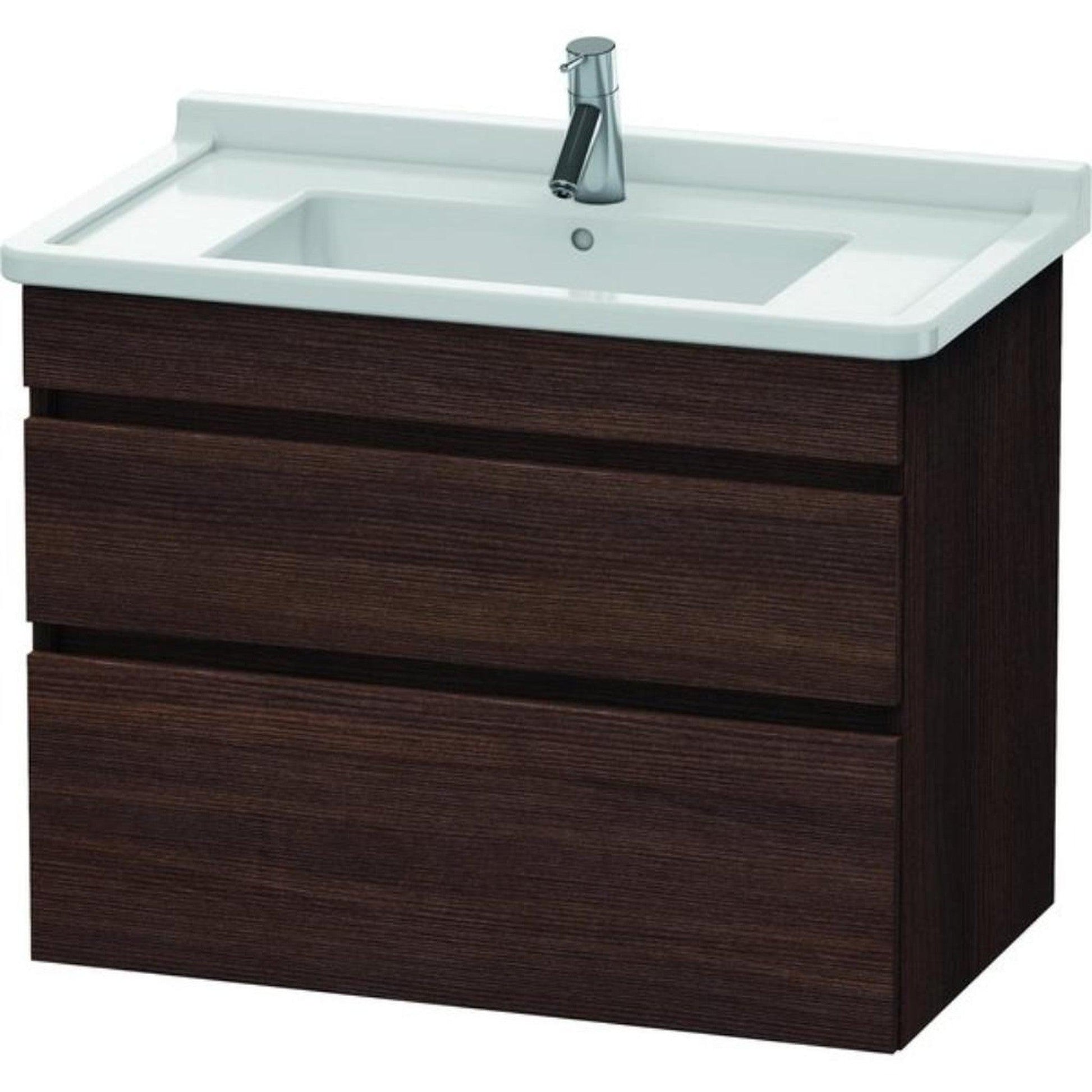 Duravit DuraStyle 31" x 24" x 18" Two Drawer Wall-Mount Vanity Unit in Chestnut Dark (DS648805353)