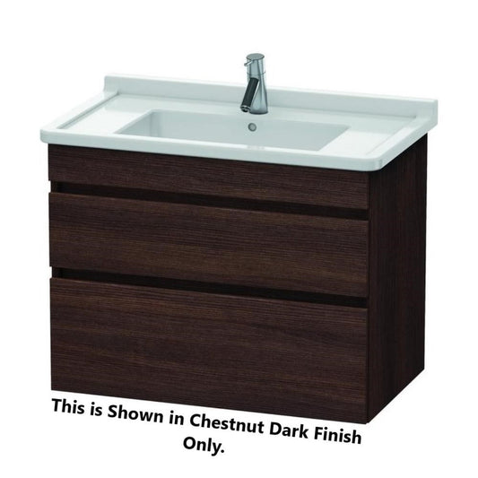 Duravit DuraStyle 31" x 24" x 18" Two Drawer Wall-Mount Vanity Unit in Chestnut Dark and White (DS648805318)