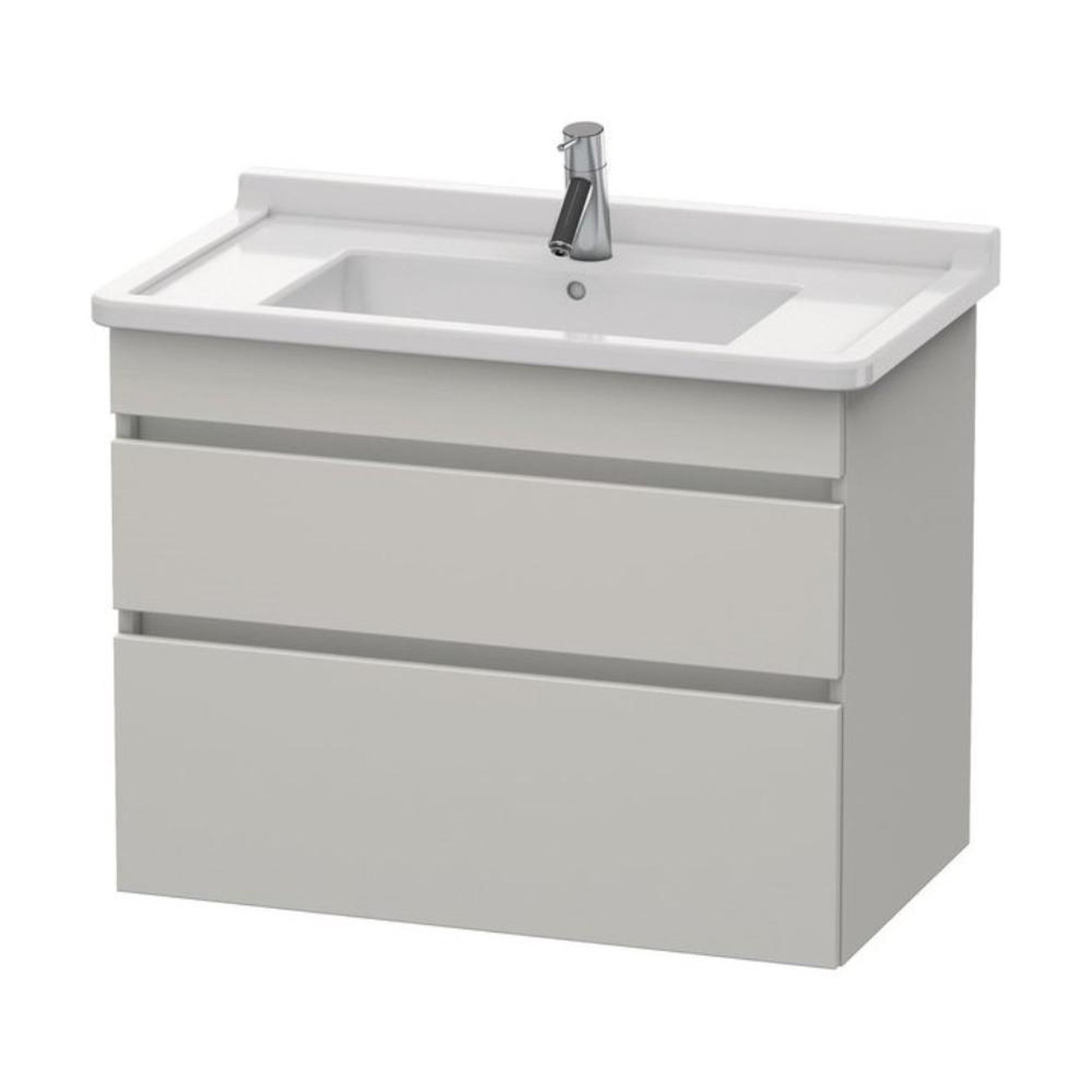 Duravit DuraStyle 31" x 24" x 18" Two Drawer Wall-Mount Vanity Unit in Concrete Grey Matt (DS648800707)