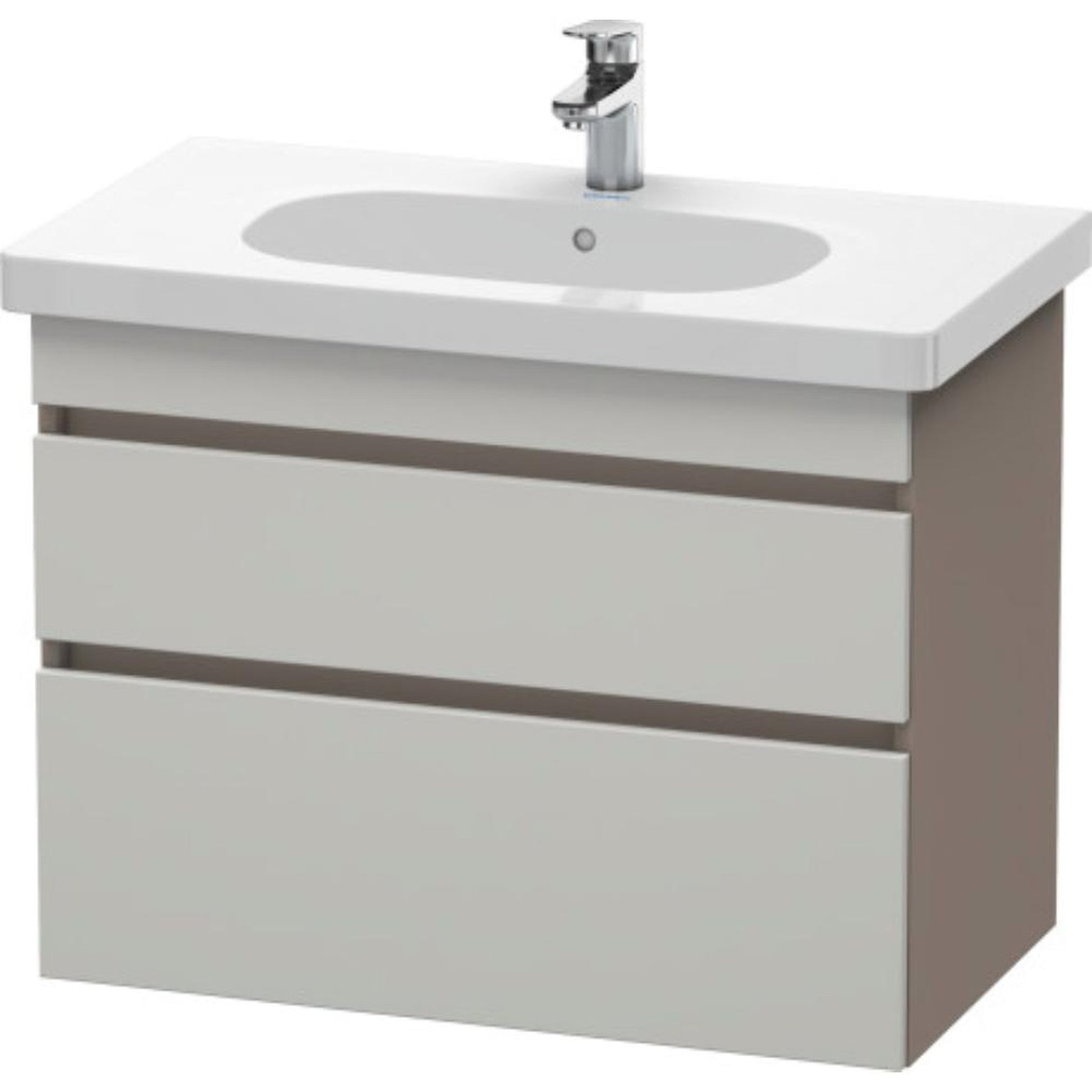 Duravit DuraStyle 31" x 24" x 18" Two Drawer Wall-Mount Vanity Unit in Concrete Grey Matt and Basalt (DS648400743)