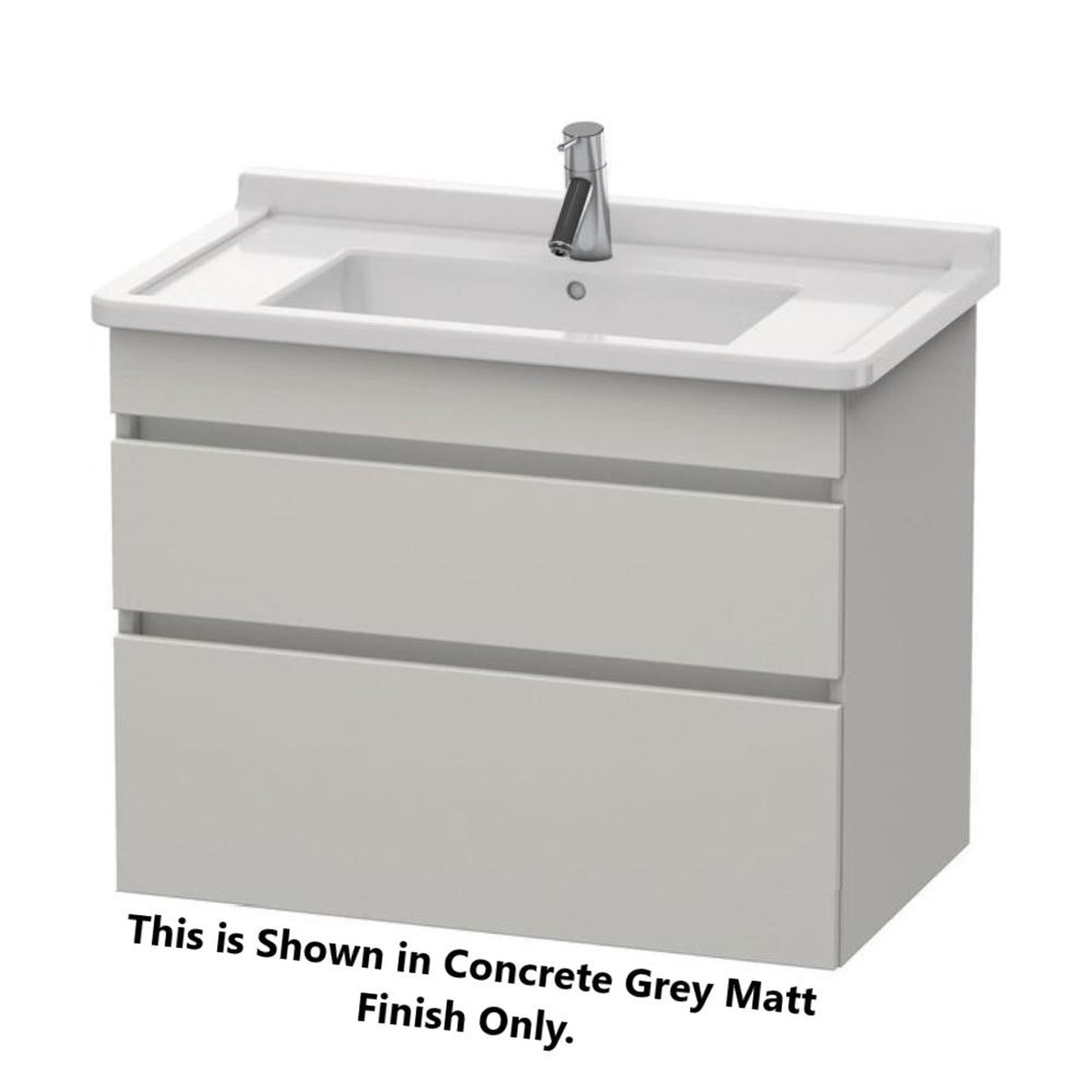 Duravit DuraStyle 31" x 24" x 18" Two Drawer Wall-Mount Vanity Unit in Concrete Grey Matt and Basalt (DS648800743)